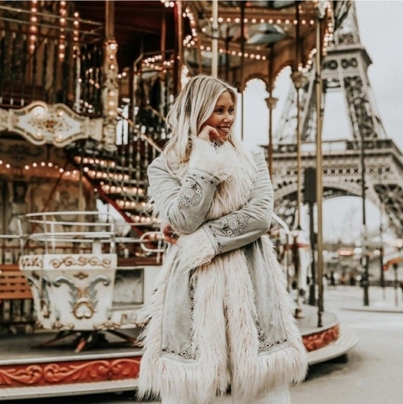 New spell designs joplin jacket shearling S/M blue - Picture 8 of 16